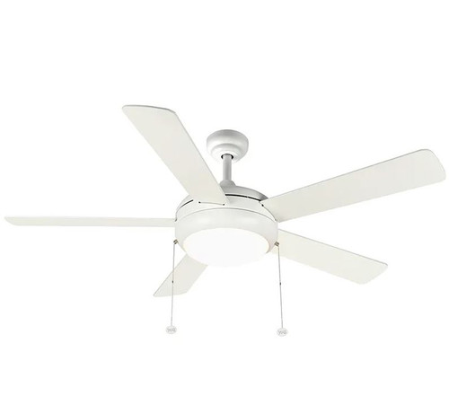 Westgate WFL-113-PC-5B-52-MCT-WH-WH 52" 5-Blade Ceiling Fan with Light, 20W, Adjustable CCT (3000K/4000K/5000K), White with White Blades