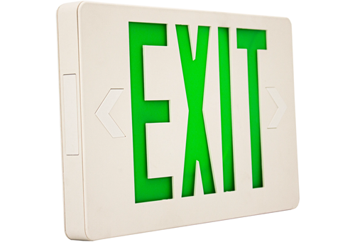 Westgate XTSL-GW Super Slim LED Exit Sign, Universal Face, 120-277V, White Housing with Green Letters