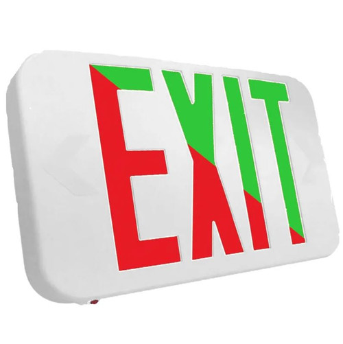 Westgate XTU-RG-EM 2-in-1 Color Selectable LED Exit Sign, Universal Face, 120-277V, White Housing