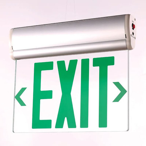 Westgate XT-EL1GCA-EM Edgelit LED Exit Sign, Single Face, 120-277V, White Housing with Green Letters