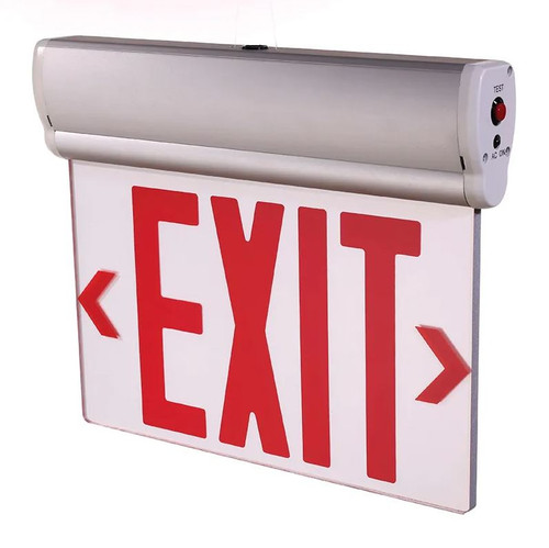Westgate XE-1RCA-EM Edgelit LED Exit Sign, Single Clear Face, 120-277V, Aluminum Housing with Red Letters