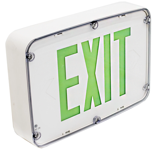 Westgate XTN4X-1GWEM NEMA 4X LED Exit Sign with 90 Minute Emergency Backup, Single Face, 120-277V, White Housing with Green Letters