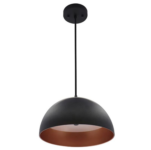 Westgate LCFD-MCT5-BG 12" Integrated LED Modern Dome Pendant Light, 25W, Adjustable CCT (2700K/3000K/3500K/4000K/5000K), Black and Gold