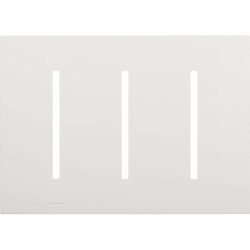 Lutron LWT-GGG-CWH Grafik T 3-Gang Wallplate, Clear White Glass