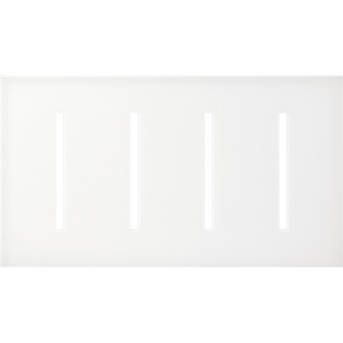 Lutron LWT-GGGG-CWH Grafik T 4-Gang Wallplate, Clear White Glass