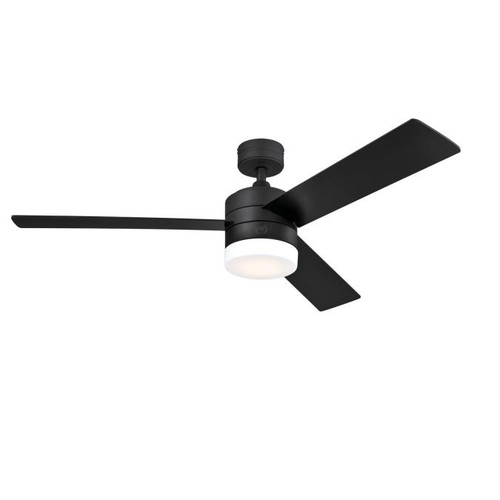 Westinghouse 7205900 Alta Vista 52" Indoor Dimmable LED Ceiling Fan, Matte Black Finish with Reversible Black/Bleached Cherry Blades, Opal Frosted Glass