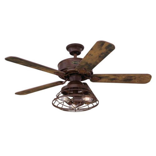 Westinghouse 7220500 Barnett 48" Indoor Dimmable LED Ceiling Fan, Barnwood Finish with Reversible Reclaimed Hickory/Pewter Ash Blades