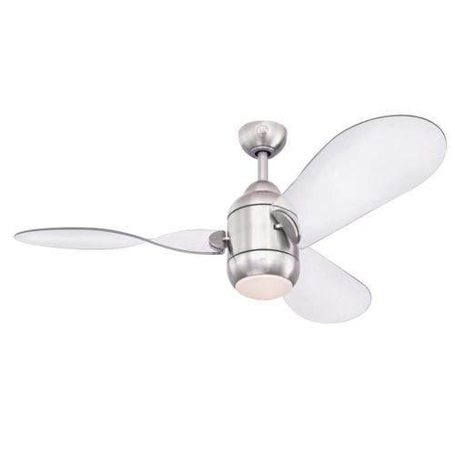Westinghouse 7225800 Josef 48" Indoor Dimmable LED Ceiling Fan, Brushed Nickel Finish with Translucent Blades, Opal Frosted Glass