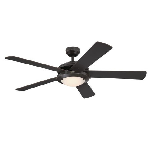 Westinghouse 7307200 Comet 52" Indoor Integrated Dimmable LED Ceiling Fan, Espresso Finish with Reversible Espresso/Rich Walnut Blades, Frosted Glass