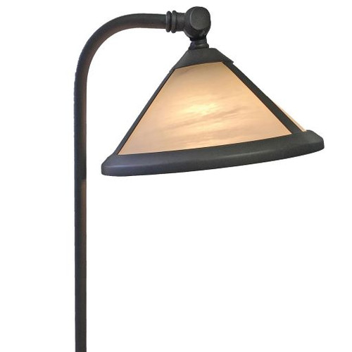 Lightcraft Outdoor AP-S-22-OPAL Mica Opal Art Glass Side Stem Path Light, SC LED, Natural Bronze, Opal Glass