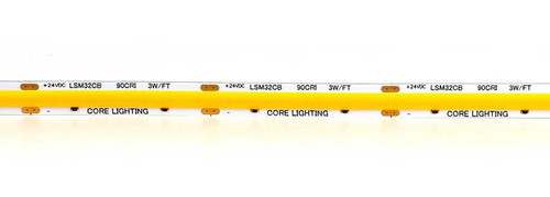 Core Lighting LSMW32CB-30K-16FT-24V Outdoor COB Linear LED Tape Light Strip, 16.4 Ft., 3.2W, 24V, 3000K