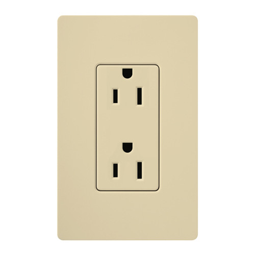 Lutron CAR-15-IV 15A 125V Duplex Receptacle, Ivory