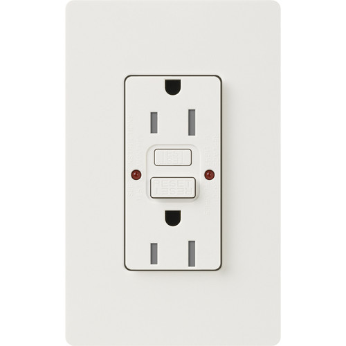 Lutron CAR-15-GFST-WH 15A 125V Tamper Resistant Self-Testing GFCI Receptacle, White
