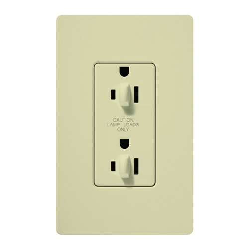 Lutron CAR-15-DDTR-AL 15A 120/125V Dual Dimming Tamper Resistant Receptacle, Almond