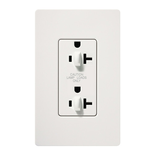 Lutron CAR-20-DDTR-WH 20A 120/125V Dual Dimming Tamper Resistant Receptacle, White