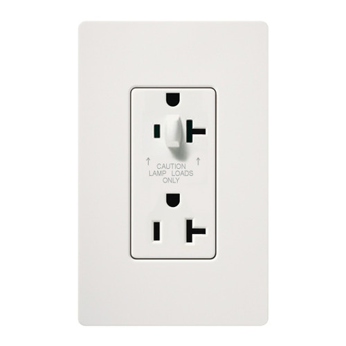 Lutron CAR-20-HDTR-WH 20A 120/125V Half Dimming Tamper Resistant Receptacle, White