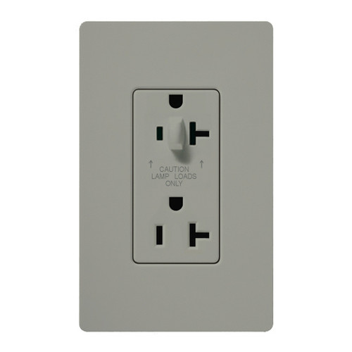 Lutron CAR-20-HDTR-GR 20A 120/125V Half Dimming Tamper Resistant Receptacle, Gray