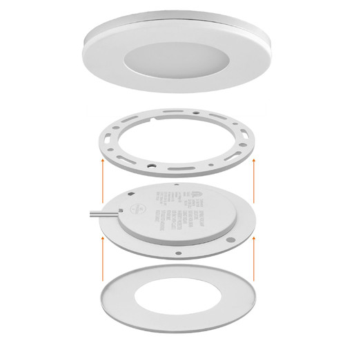 EnVision LED Lighting LED-PCK-3W-40K-12V Undercabinet Puck Light, 12V, 3W, 300 Lumens, 4000K, White