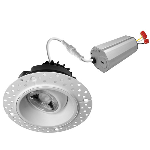 EnVision LED Lighting LED-DLJBX-TML-GMB-2R-8W-5CCT-WH 2" Gimbal Trimless Canless LED Downlight, 8W, Selectable CCT (27K/30K/35K/40K/50K), White