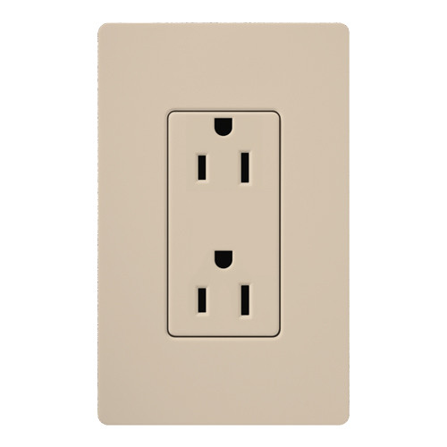 Lutron SCR-15-TP Claro 15A 125V Duplex Receptacle, Taupe