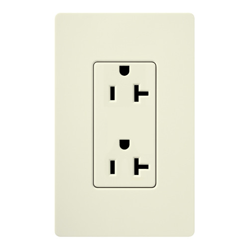 Lutron SCR-20-BI Claro 20A 125V Duplex Receptacle, Biscuit