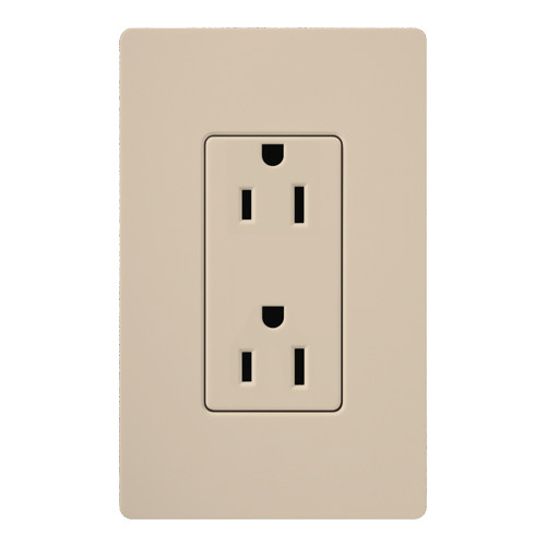 Lutron SCRS-15-TR-TP Claro 15A 125V Tamper Resistant Duplex Receptacle, Taupe