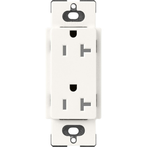 Lutron SCRS-20-TR-BW Claro 20A 125V Tamper Resistant Duplex Receptacle, Brilliant White