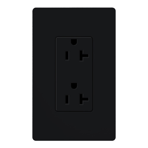 Lutron SCRS-20-TR-MN Claro 20A 125V Tamper Resistant Duplex Receptacle, Midnight