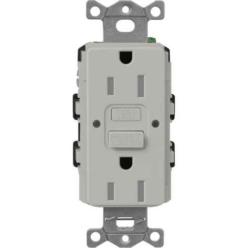 Lutron SCR-15-GFST-PB Claro 15A 125V Tamper Resistant Self-Testing GFCI Receptacle, Pebble