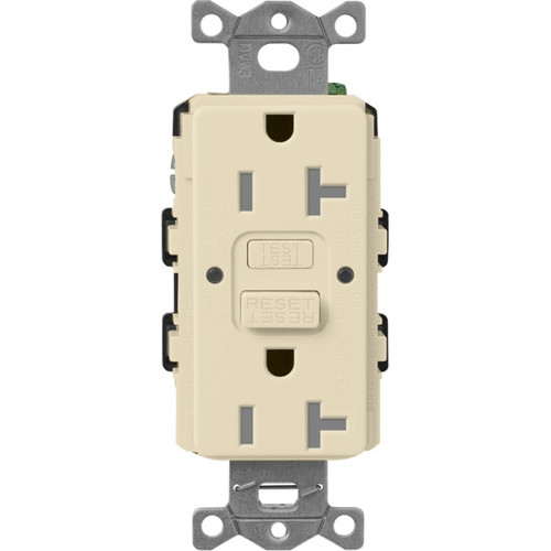 Lutron SCR-20-GFST-SD Claro 20A 125V Tamper Resistant Self-Testing GFCI Receptacle, Sand