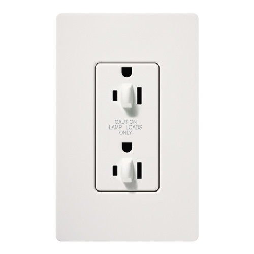 Lutron SCR-15-DDTR-SW 15A 120/125V Dual Dimming Tamper Resistant Receptacle, Snow White