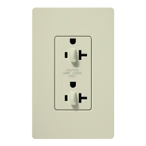 Lutron SCR-20-DDTR-BI 20A 120/125V Dual Dimming Tamper Resistant Receptacle, Biscuit