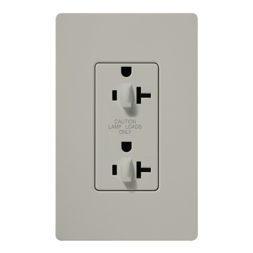 Lutron SCR-20-DDTR-PD 20A 120/125V Dual Dimming Tamper Resistant Receptacle, Palladium