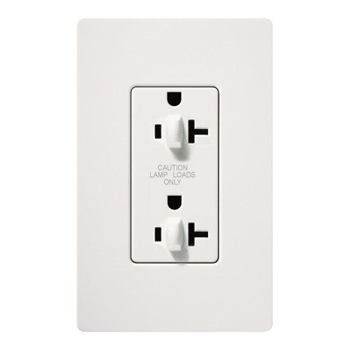 Lutron SCR-20-DDTR-SW 20A 120/125V Dual Dimming Tamper Resistant Receptacle, Snow White