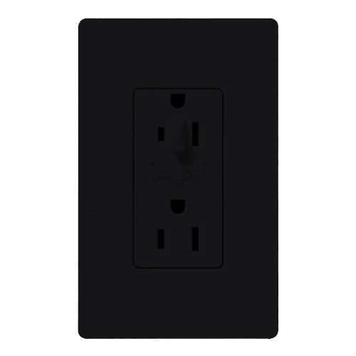 Lutron SCR-15-HDTR-MN 15A 120/125V Half Dimming Tamper Resistant Receptacle, Midnight