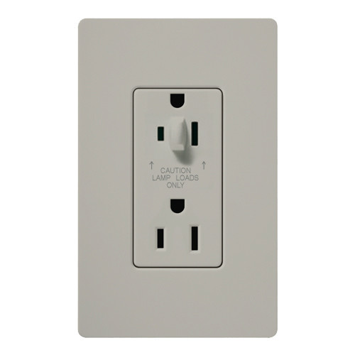 Lutron SCR-15-HDTR-PD 15A 120/125V Half Dimming Tamper Resistant Receptacle, Palladium