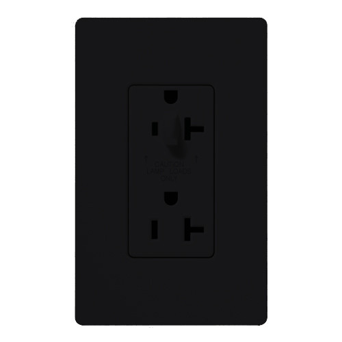 Lutron SCR-20-HDTR-MN 20A 120/125V Half Dimming Tamper Resistant Receptacle, Midnight