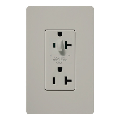 Lutron SCR-20-HDTR-PD 20A 120/125V Half Dimming Tamper Resistant Receptacle, Palladium