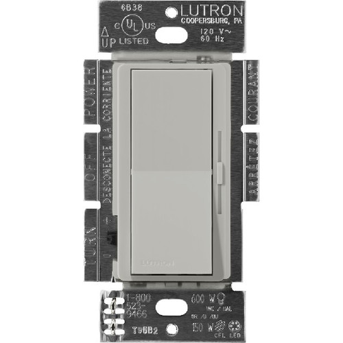 Lutron DVSCCL-153P-PB Diva LED+ Single Pole/3-Way Dimmer, 120V, 150W LED/CFL, 600W Incandescent/Halogen, Pebble