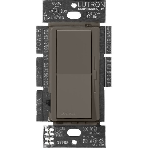 Lutron DVSCCL-153P-TF Diva LED+ Single Pole/3-Way Dimmer, 120V, 150W LED/CFL, 600W Incandescent/Halogen, Truffle