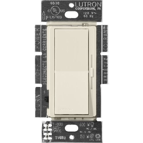 Lutron DVSCLV-600P-PM Diva Single Pole Magnetic Low-Voltage Dimmer, 120V, 600VA (450W), Pumice