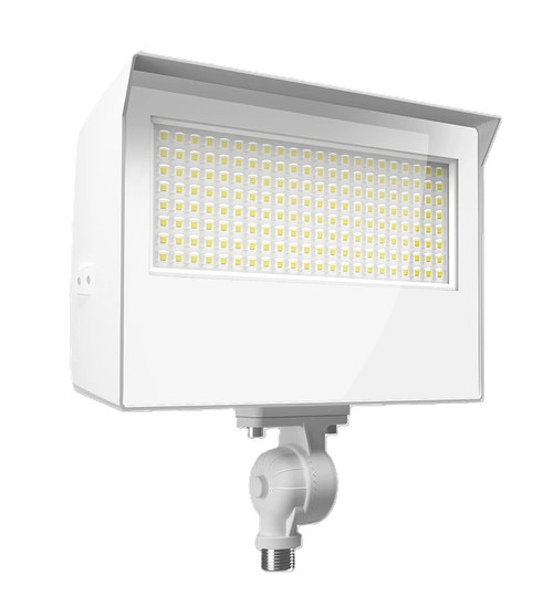 RAB Lighting X22-80W 5-Way Selectable LED Floodlight, Field Adjustable Wattage (80/70/60/50W) and CCT (3000K/4000K/5000K), 120-277V, White