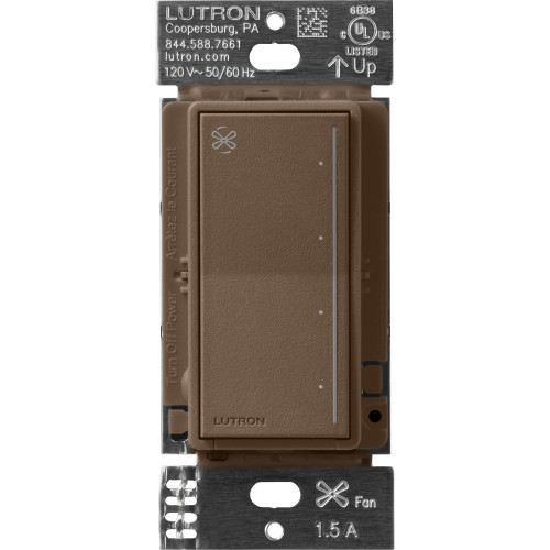 Lutron RRST-ANF-EP RadioRA3 Sunnata RF 4-Speed Quiet Fan Control, 1.5A Max, Espresso
