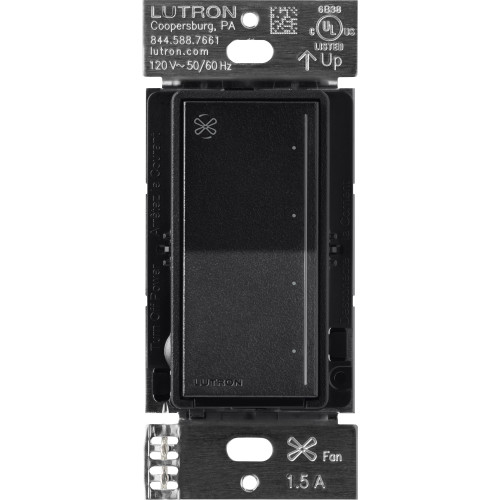Lutron RRST-ANF-MN RadioRA3 Sunnata RF 4-Speed Quiet Fan Control, 1.5A Max, Midnight