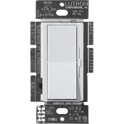 Lutron DVSCF-103P-MI Diva 3-Wire Fluorescent Dimmer, Single Pole/3-Way, 120V, 8A, Mist