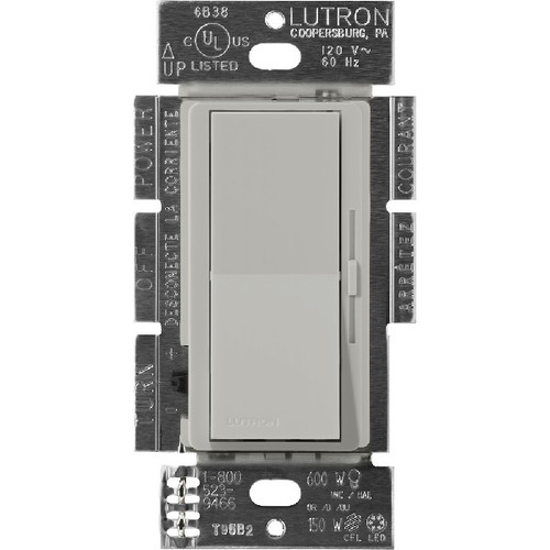 Lutron DVSCF-103P-PB Diva 3-Wire Fluorescent Dimmer, Single Pole/3-Way, 120V, 8A, Pebble