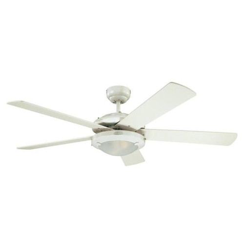 Westinghouse Lighting 78017 Comet 52" 5-Blade Ceiling Fan, White with Plywood White and White Washed Pine Reversible Blades