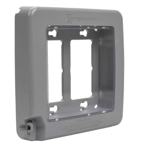 Intermatic WP6000G Low-Profile Extra-Duty Plastic In-Use Weatherproof Cover, Double-Gang, Vertical, Gray