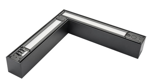 Keystone KT-LALED25PS-LA-8CSF-VDIM-B L-Shape Linear LED Pendant Fixture, 16/20/26W, 2700K/3000K/3500K/4000K/5000K, Black