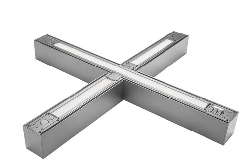 Keystone KT-LALED50PS-XA-8CSF-VDIM-S X-Shape Linear LED Pendant Fixture, 30/38/50W, 2700K/3000K/3500K/4000K/5000K, Silver